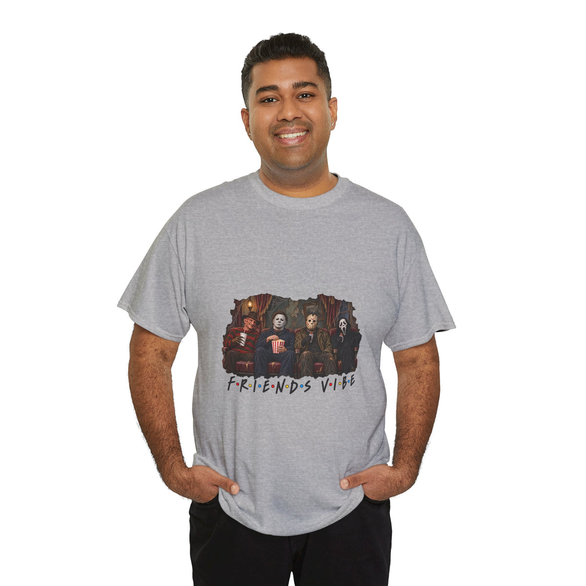 Horror Movie Icons Friends Vibe Tee | Vintage Slasher Characters Graphic Shirt | Unisex designs