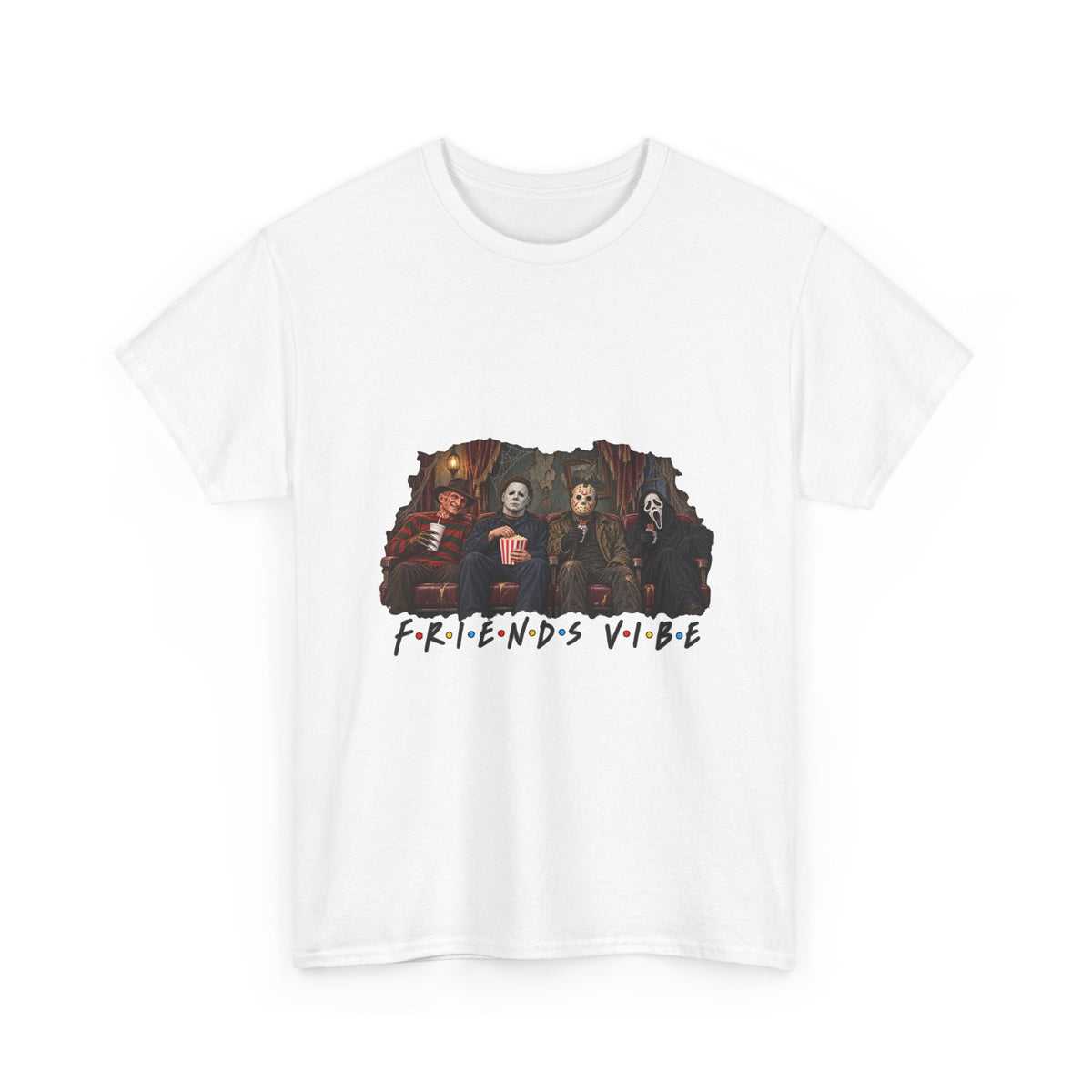 Horror Movie Icons Friends Vibe Tee | Vintage Slasher Characters Graphic Shirt | Unisex designs