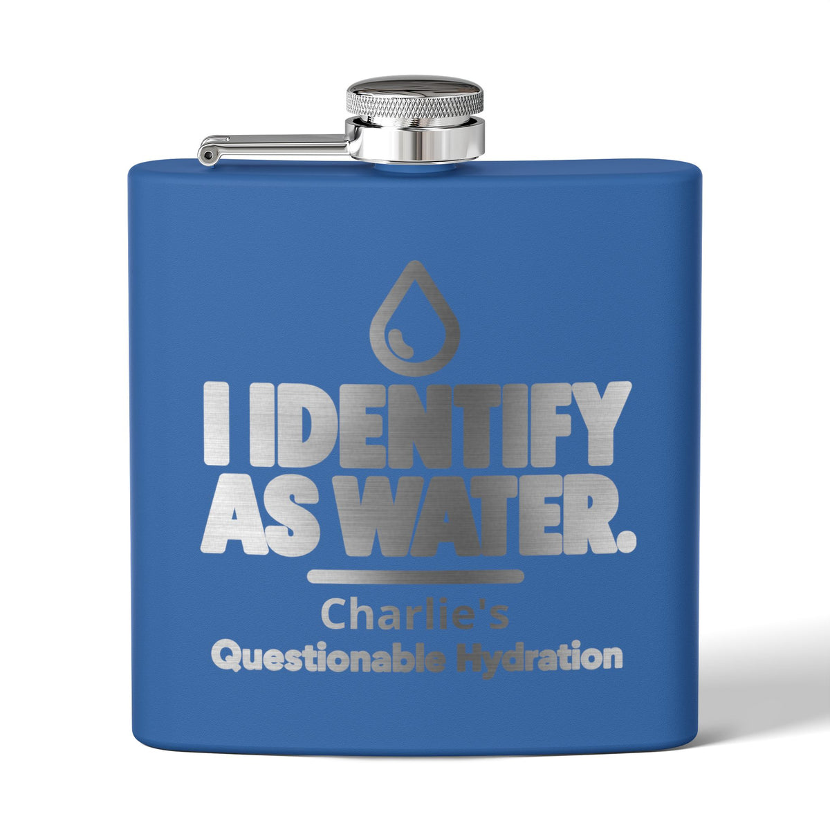 Identify as Water 6oz Stainless Steel Flask – Your Questionable Hydration