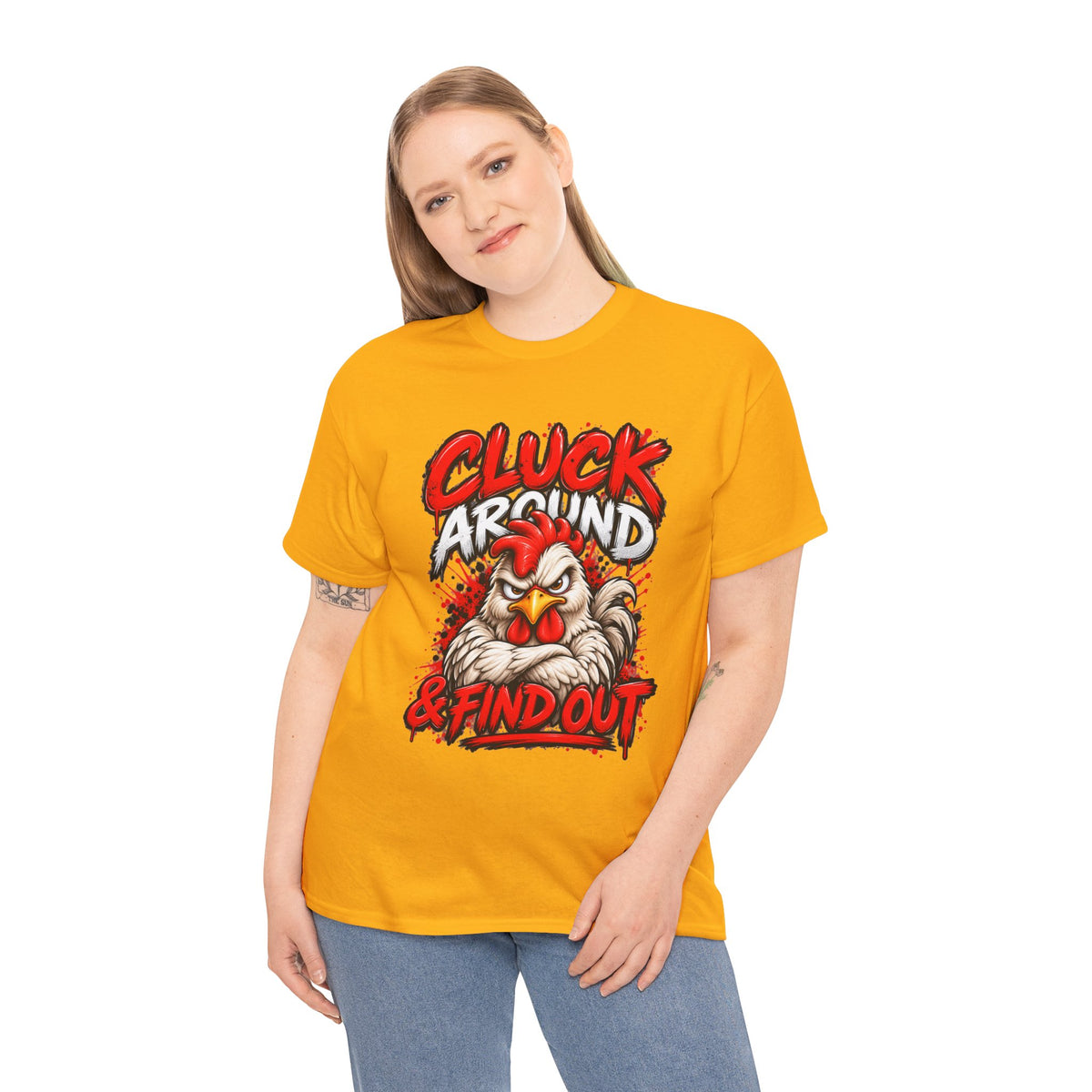 Cluck Around & Find Out Chicken Tee | Angry Rooster Graphic Shirt