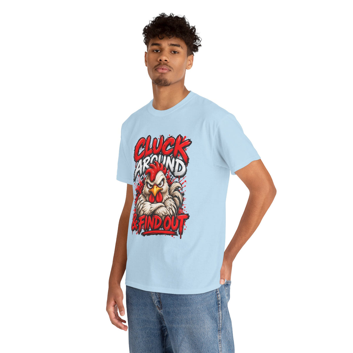 Cluck Around & Find Out Chicken Tee | Angry Rooster Graphic Shirt